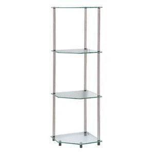 46.5" Designs2Go Classic Glass 4 Tier Corner Shelf - Breighton Home 5 46.5" Designs2Go Classic Glass 4 Tier Corner Shelf - Breighton Home - Image 5