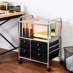 Honey-Can-Do 5 Drawer Rolling File Cart Black -Officezen Shop GUEST 4a5e7b60 f0da 4f20 b6e5 7e89427a7637