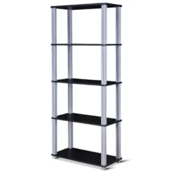 Costway 5-Tier Multi-Functional Storage Shelves Rack Display Bookcase Home Furni Black 15 Costway 5-Tier Multi-Functional Storage Shelves Rack Display Bookcase Home Furni Black -Officezen Shop GUEST 4a6e4bf3 54e3 4b37 b4a2 90c70a3e5088