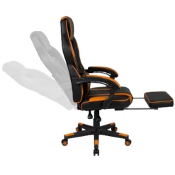 Emma And Oliver Black/Orange Ergonomic Gaming Chair -Recline Back/Arms, Footrest, Massaging Lumbar 20 Emma And Oliver Black/Orange Ergonomic Gaming Chair -Recline Back/Arms, Footrest, Massaging Lumbar -Officezen Shop GUEST 4a9672fd 2aca 4e29 93d1 ee679d7cf78e