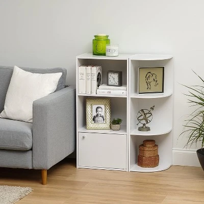 IRIS USA 3-Tier Small Spaces Corner Wood Bookshelf Storage 2 IRIS USA 3-Tier Small Spaces Corner Wood Bookshelf Storage - Image 2