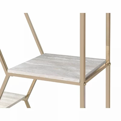 72" Otum 7 Shelf Bookcase Gold - HOMES: Inside + Out 2 72" Otum 7 Shelf Bookcase Gold - HOMES: Inside + Out - Image 2