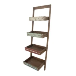 70" Wood 4 Shelf Leaning Shelf Book Shelf Brown - Olivia & May -Officezen Shop GUEST 5088e0a1 20d6 4431 a362 e4e2226791c8
