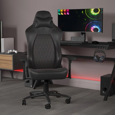 Emma And Oliver Ergonomic High Back Adjustable Gaming Chair With 4D Armrests, Head Pillow And Adjustable Lumbar Support 1 Emma And Oliver Ergonomic High Back Adjustable Gaming Chair With 4D Armrests, Head Pillow And Adjustable Lumbar Support