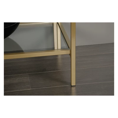 71" International Luxury Bookshelf Satin Gold Finish - Sauder 5 71" International Luxury Bookshelf Satin Gold Finish - Sauder - Image 5