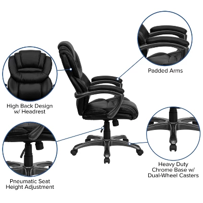 Emma And Oliver High Back Executive Swivel Ergonomic Office Chair With Accent Layered Seat/Back 2 Emma And Oliver High Back Executive Swivel Ergonomic Office Chair With Accent Layered Seat/Back - Image 2