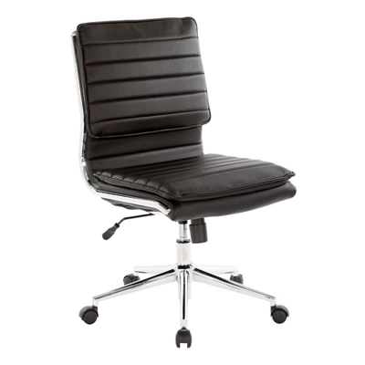 Armless Mid Back Manager's Faux Leather Chair With Chrome Base - OSP Designs 9 Armless Mid Back Manager's Faux Leather Chair With Chrome Base - OSP Designs - Image 9