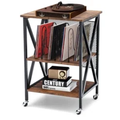 Costway 3-tier Rolling Turntable Stand Vinyl Record Storage Shelf With 3 Dividers & Wheels 15 Costway 3-tier Rolling Turntable Stand Vinyl Record Storage Shelf With 3 Dividers & Wheels -Officezen Shop GUEST 5497e518 5d1d 4465 9f8c d586aaa956b5