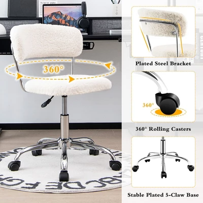 Tangkula Computer Desk Chair Adjustable Office Chair Swivel Vanity Chair 4 Tangkula Computer Desk Chair Adjustable Office Chair Swivel Vanity Chair - Image 4