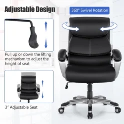 Tangkula Adjustable Executive Chair Rolling High Back Leather Office Chair Black 16 Tangkula Adjustable Executive Chair Rolling High Back Leather Office Chair Black -Officezen Shop GUEST 56d5bf31 bccf 4e9b b2e3 fad9df8fa00e