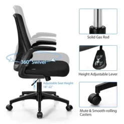 Costway Mesh Office Chair Swivel Computer Desk Chair W/Foldable Backrest & Flip-Up Arms 16 Costway Mesh Office Chair Swivel Computer Desk Chair W/Foldable Backrest & Flip-Up Arms -Officezen Shop GUEST 5791a7d7 548a 4769 820d d407d9c273ae