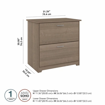 Cabot 2 Drawer File Cabinet Ash Gray - Bush Furniture 10 Cabot 2 Drawer File Cabinet Ash Gray - Bush Furniture - Image 10