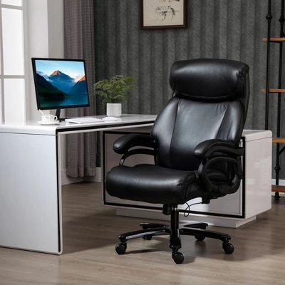 Vinsetto Big And Tall Executive Office Chair 396lbs With Wide Seat, Home High Back PU Leather Chair With Adjustable Height, Swivel Wheels 1 Vinsetto Big And Tall Executive Office Chair 396lbs With Wide Seat, Home High Back PU Leather Chair With Adjustable Height, Swivel Wheels