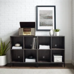 2pc Jacobsen Record Storage Cube Bookshelf Set Brown Ash - Crosley -Officezen Shop GUEST 5b567bb8 b255 47ee bd86 56c1bc6a699e