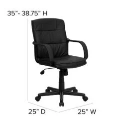 Emma And Oliver Mid-Back Black LeatherSoft Swivel Task Office Chair With Arms -Officezen Shop GUEST 5f9e5321 c183 4d9e 9230 37089299e7d4