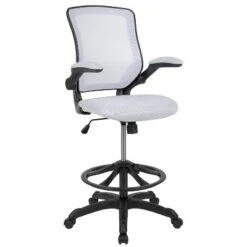 Flash Furniture Mid-Back Mesh Ergonomic Drafting Chair With Adjustable Foot Ring And Flip-Up Arms -Officezen Shop GUEST 606a7532 cdc3 416b 93b0 7f08e8218118