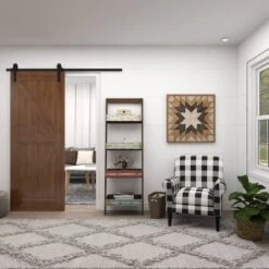 70" Wood 4 Shelf Leaning Shelf Book Shelf Brown - Olivia & May -Officezen Shop GUEST 60d21507 5fca 4cd4 8d61 348dfa69f53d