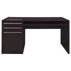 Halston 3 Drawer Office Desk Cappuccino - Coaster -Officezen Shop GUEST 61e7d3c9 883f 404f 8742 3aed33eb0846