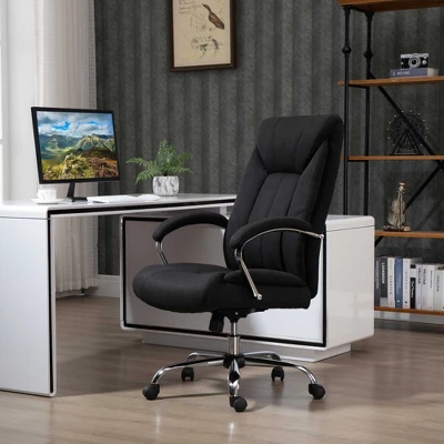 Vinsetto High Back Swivel Home Office Chair Task Ergonomic Linen Fabric Computer Chair With Arm Adjustable Height 1 Vinsetto High Back Swivel Home Office Chair Task Ergonomic Linen Fabric Computer Chair With Arm Adjustable Height