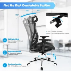 Costway Ergonomic Office Chair High-Back Mesh Chair W/Adjustable Lumbar Support -Officezen Shop GUEST 625eac8b 57c3 4d85 a154 4a5a8e0f20d2