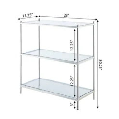 30.25" Royal Crest 3 Tier Bookcase Chrome - Breighton Home -Officezen Shop GUEST 627f905d 6c70 41d6 90fe ad8788ca26fd