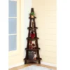 FC Design 72 Inch Tall Corner Display Bookshelf 5 Tier Ladder Bookcase In Red Cocoa Finish