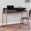 Bilcrafield Flip Top Desk With Storage Black/Gold - Aiden Lane