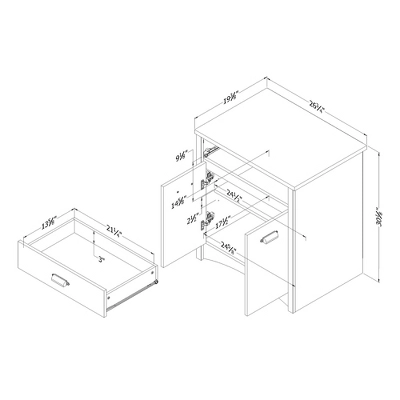 Gascony Printer Cabinet Gray Maple - South Shore 8 Gascony Printer Cabinet Gray Maple - South Shore - Image 8