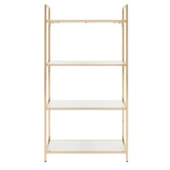 60" Alios Bookshelf White/Gold - OSP Home Furnishings