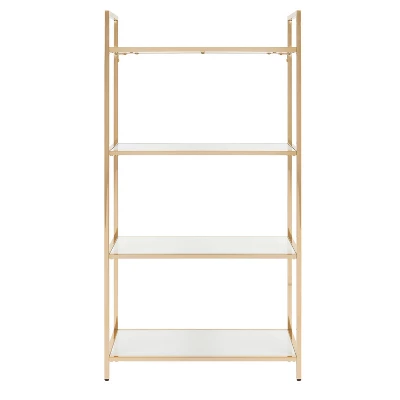 60" Alios Bookshelf White/Gold - OSP Home Furnishings 1 60" Alios Bookshelf White/Gold - OSP Home Furnishings