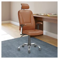 Workspace Executive Office Chair Leatherette Light Brown - CorLiving -Officezen Shop GUEST 6652f4be 322a 4ceb 939b 0a28eae3a116