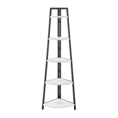 70" Free Standing 5 Tier Pyramid Corner Shelf - Danya B. 16 70" Free Standing 5 Tier Pyramid Corner Shelf - Danya B. - Image 16
