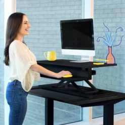 FlexPro Premier Electric Height Adjustable Corner Desk – 39.25” Standing Desk Converter – Black – Stand Steady -Officezen Shop GUEST 6877215d 259e 4135 82ad 3bd014d89b7c