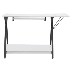 Comet Plus Sewing/Office Table With Fold Down Top, Height Adjustable Platform And Bottom Storage Shelf Black/White - Sew Ready -Officezen Shop GUEST 68c83141 1048 4b23 9c79 dcea67f8829e