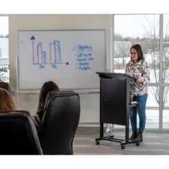 Stand Up Desk Store Mobile Adjustable Height Rolling Lectern Podium With Heavy Duty Steel Frame -Officezen Shop GUEST 697a6edb d952 43d7 973d 2186a775dd01