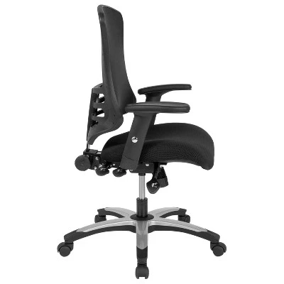 Flash Furniture High Back Black Mesh Multifunction Executive Swivel Ergonomic Office Chair With Molded Foam Seat And Adjustable Arms 7 Flash Furniture High Back Black Mesh Multifunction Executive Swivel Ergonomic Office Chair With Molded Foam Seat And Adjustable Arms - Image 7