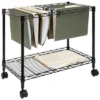 Mount-It! Mobile Rolling File Folder Cart With Wheels | Single Tier With Storage Rack And Locking Casters | Fits Letter And Legal Size Filing Folders