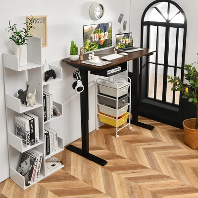 Costway 48'' Electric Standing Desk Height Adjustable W/ Control Panel & USB Port RusticWalnut 1 Costway 48'' Electric Standing Desk Height Adjustable W/ Control Panel & USB Port RusticWalnut