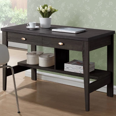 Folio Two Drawer Desk Black Espresso - CorLiving 1 Folio Two Drawer Desk Black Espresso - CorLiving