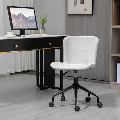 Vinsetto Home Office Chair, Swivel Task Chair With Adjustable Height And Armless Design For Small Space, Living Room, Bedroom, Light Gray 1 Vinsetto Home Office Chair, Swivel Task Chair With Adjustable Height And Armless Design For Small Space, Living Room, Bedroom, Light Gray