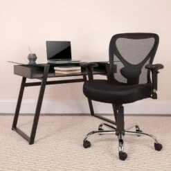 HERCULES Series 400 Lb. Capacity Big & Tall Swivel Task Chair Black Mesh - Flash Furniture -Officezen Shop GUEST 6ff203a2 0df3 458e adee 223b7feb92a7