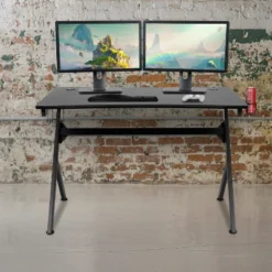 Emma And Oliver Black Computer Table Gaming Desk - Headphone Holder And 2 Cable Management Holes 16 Emma And Oliver Black Computer Table Gaming Desk - Headphone Holder And 2 Cable Management Holes -Officezen Shop GUEST 70b25b91 a4fc 4097 96eb 665134d65587