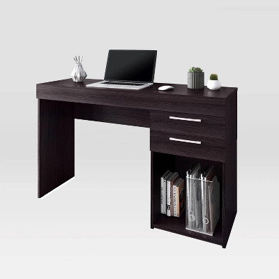Home Office Workstation With Storage Espresso - Techni Mobili 2 Home Office Workstation With Storage Espresso - Techni Mobili - Image 2
