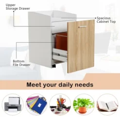Costway File Cabinet With 2 Drawers Mobile Filing Cabinet W/Wheel For Letter Size -Officezen Shop GUEST 73d679ed 01ee 42d5 ba95 284050f188a7