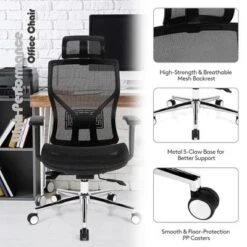 Costway Ergonomic Office Chair High-Back Mesh Chair W/Adjustable Lumbar Support -Officezen Shop GUEST 74647328 76ca 47e8 af88 2795517ac313