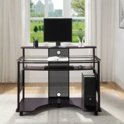 Vision Multimedia Desk Black - OSP Home Furnishings -Officezen Shop GUEST 755878e4 ea6e 4b20 a9e1 b533360790cd