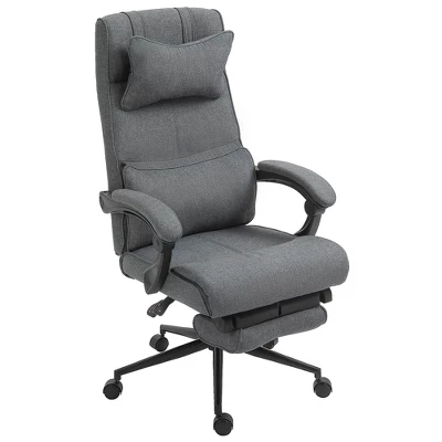 Vinsetto Executive Office Chair High Back Computer Desk Chair With Headrest, Lumbar Support, Padded Armrest And Retractable Footrest, Gray 3 Vinsetto Executive Office Chair High Back Computer Desk Chair With Headrest, Lumbar Support, Padded Armrest And Retractable Footrest, Gray - Image 3