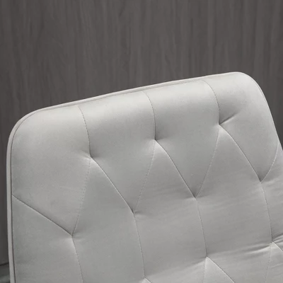 Vinsetto Mid-Back Tufted Velvet Fabric Home Office Desk Chair With Adjustable Height Swivel Adjustable Task Chair With Padded Armrests Light Gray 4 Vinsetto Mid-Back Tufted Velvet Fabric Home Office Desk Chair With Adjustable Height Swivel Adjustable Task Chair With Padded Armrests Light Gray - Image 4