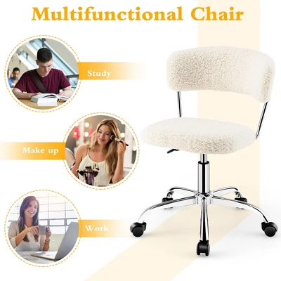 Tangkula Computer Desk Chair Adjustable Office Chair Swivel Vanity Chair 3 Tangkula Computer Desk Chair Adjustable Office Chair Swivel Vanity Chair - Image 3