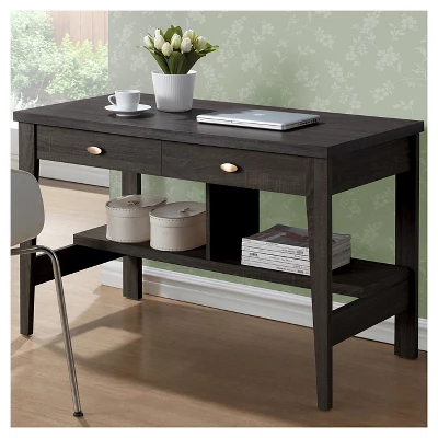Folio Two Drawer Desk Black Espresso - CorLiving 4 Folio Two Drawer Desk Black Espresso - CorLiving - Image 4